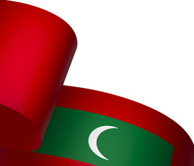 Maldives flag element design national independence day banner ribbon png
