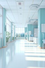 Clean hospital interior background Generative AI