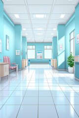Clean hospital interior background Generative AI