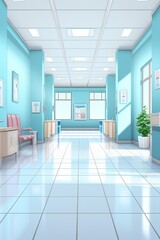 Clean hospital interior background Generative AI