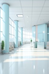 Clean hospital interior background Generative AI
