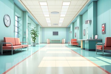 Clean hospital interior background Generative AI