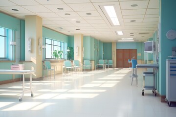 Clean hospital interior background Generative AI