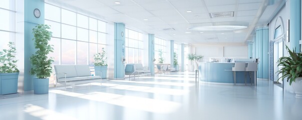 Clean hospital interior background Generative AI