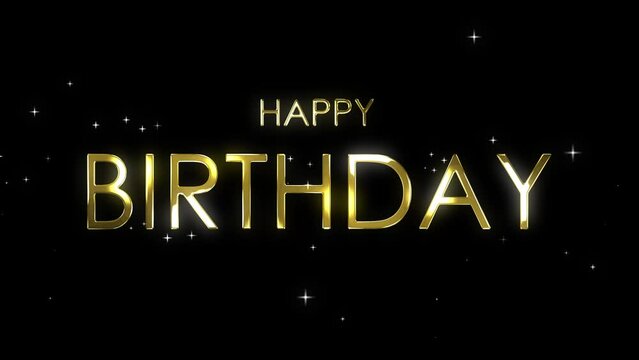 Birthday gold birthday Animation Happy birthday gold birthday wishes gold particles 4k alpha looping