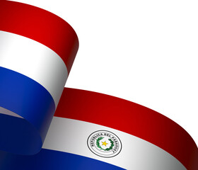 Paraguay flag element design national independence day banner ribbon png
