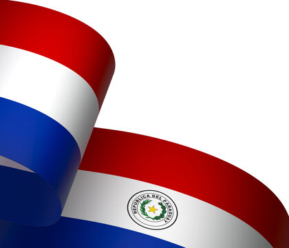 Paraguay flag element design national independence day banner ribbon png
