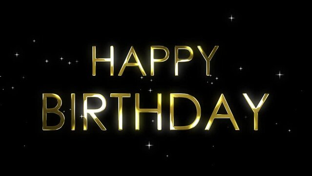 Birthday gold birthday Animation Happy birthday gold birthday wishes gold particles 4k alpha looping