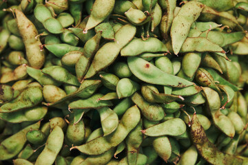 Fresh Edamame for Sale at Nishiki Market in Kyoto