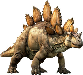 Fototapeta premium Stegosaurus dinosaur on transparent background. PNG