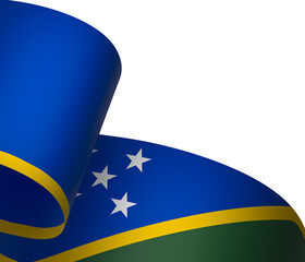 Solomon Islands flag element design national independence day banner ribbon png
