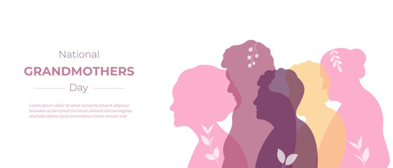 National Grandmothers Day.Vector illustration with silhouettes of grandmothers.Template for background,postcard,poster.