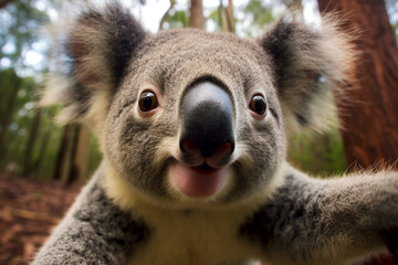Obraz premium a koala takes a selfie