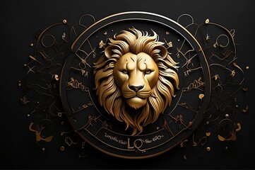 Zodiac sign Leo 01. Illustration. Created with Generative AI