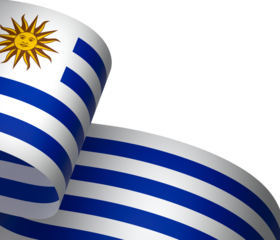 Uruguay flag element design national independence day banner ribbon png

