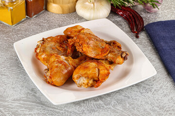 Raw marinated chicken drumstick for cooking