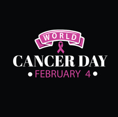 World Cancer Day detection, and treatment. Vector illustration, icon, world, banner, poster, card or flyer