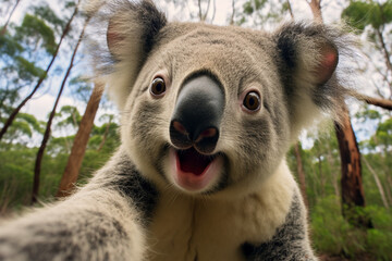 Fototapeta premium a koala takes a selfie