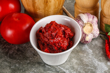 Natural organic red tomato paste