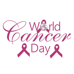 World Cancer Day detection, and treatment. Vector illustration, icon, world, banner, poster, card or flyer