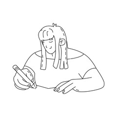 coloring vector set of people working vector