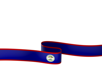 Belize flag element design national independence day banner ribbon png
