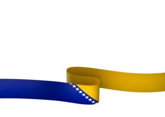 Bosnia and Herzegovina flag element design national independence day banner ribbon png
