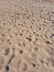 Fototapeta na wymiar A close-up of the sand on the beach. 