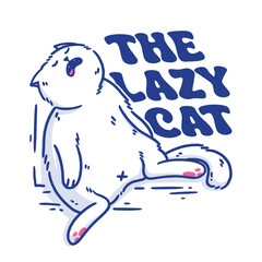 The lazy cat illustration design