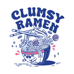 Cute Clumsy ramen illustration design