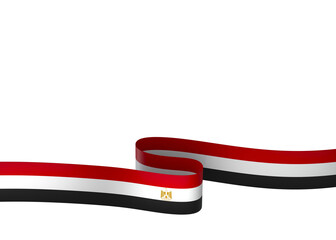 Egypt flag element design national independence day banner ribbon png
