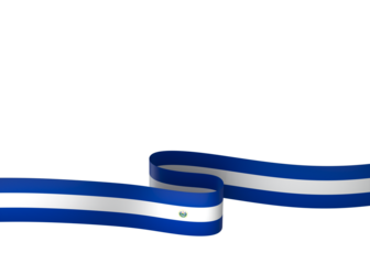 El Salvador flag element design national independence day banner ribbon png
