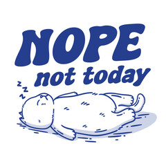 cute sleeping cat illustration with typography