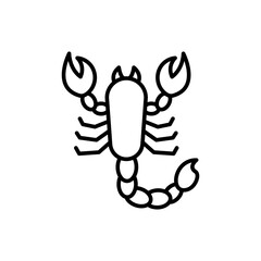 Scorpion outline icons, minimalist vector illustration ,simple transparent graphic element .Isolated on white background