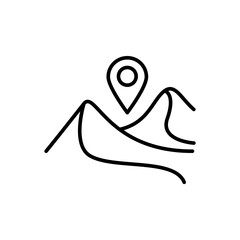 Desert location outline icons, minimalist vector illustration ,simple transparent graphic element .Isolated on white background