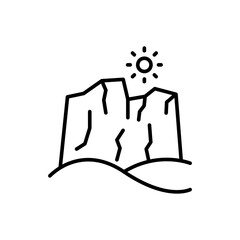 Canyon outline icons, minimalist vector illustration ,simple transparent graphic element .Isolated on white background