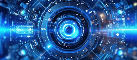 futuristic digital technology abstract blue hi tech theme for davertising artwork or games. Futuristic concept