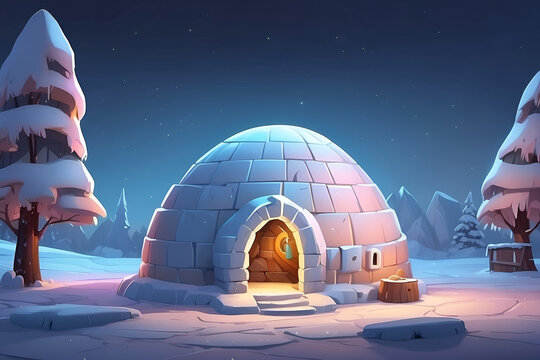 Quirky Igloo Cartoon Artwork