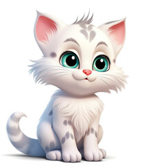 Fototapeta premium Cartoon cat isolated on transparent background. PNG