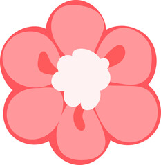 Valentine card and cute leaf heart elements Flat style illustration. Hand drawn.