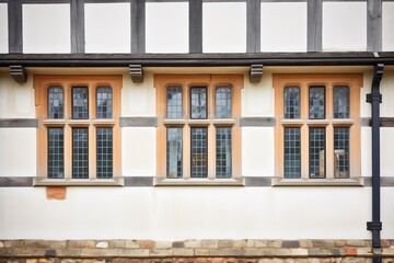 stone mullioned windows on a tudor mansion