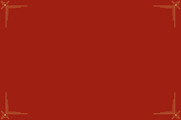 Elements of oriental frames. Gold on red traditional simple of border. Design print for greeting cards, wedding chinese new year, restaurant menu, royal certificates. Set 49