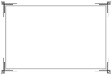 Obraz premium Elements of oriental frames. Black on white traditional simple of border. Design print for greeting cards, wedding chinese new year, restaurant menu, royal certificates. Set 43