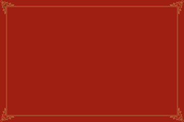 Elements of oriental frames. Gold on red traditional simple of border. Design print for greeting cards, wedding chinese new year, restaurant menu, royal certificates. Set 57