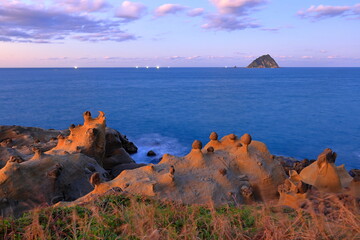 The rock formation of Heping Island Park in Keelung, northern Taiwan