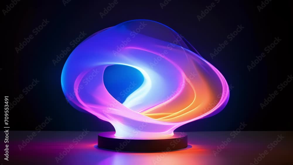 Poster a swirl of light the fogs reflective surface showcasing swirls of light, creating a mesmerizing and 