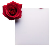 red rose with blank card,png