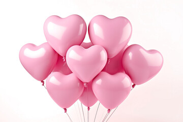Pink heart balls isolated on transparent background. PNG