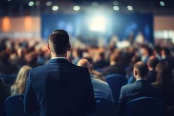 Businessman Attending a Professional Conference Event - obrazy, fototapety, plakaty