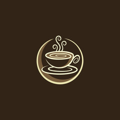 simple logo of coffee cafe